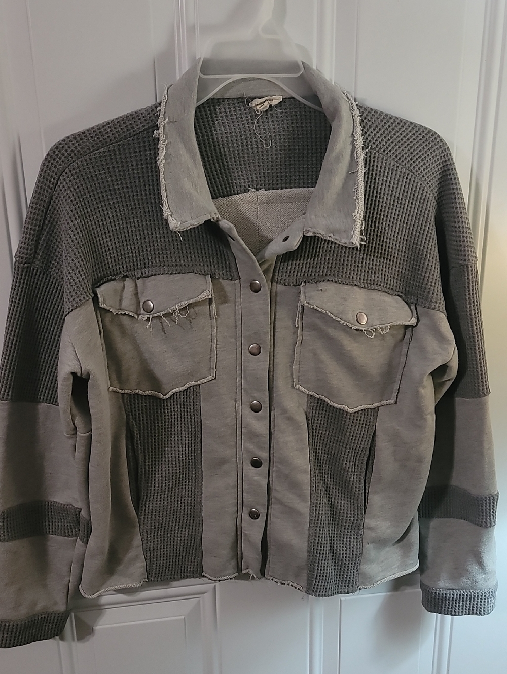 POL Gray Button Snap Jacket
